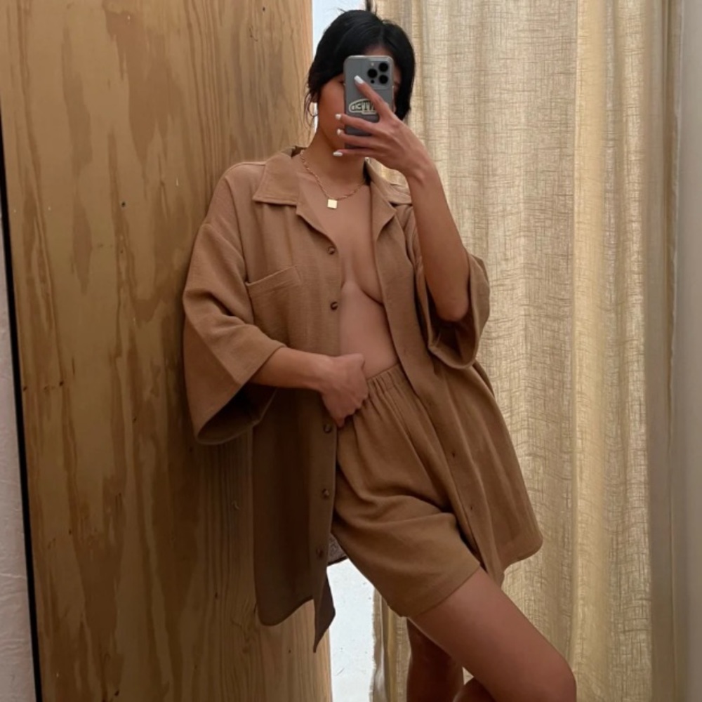 NA NIN - TIMMY WAFFLED COTTON BUTTON UP